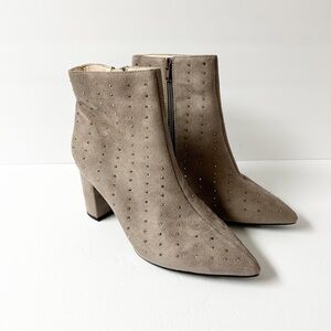 New without tags H by Halston Tokyo Suede Boots Sparkle Block Heel Bootie 8